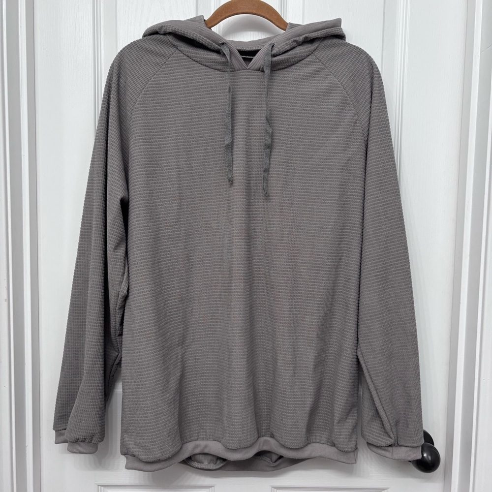 Taupe Waffle Knit Hoodie | Size M